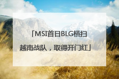 MSI首日BLG横扫越南战队，取得开门红